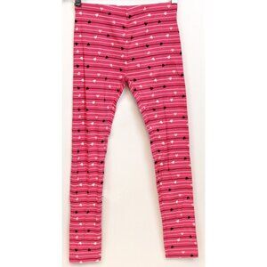 NWOT 2007 Gymboree Tres Chic Striped Heart Leggings sz 9 Pants Hot Pink